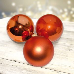 Kerstballen koperkleurig onbreekbaar 5cm